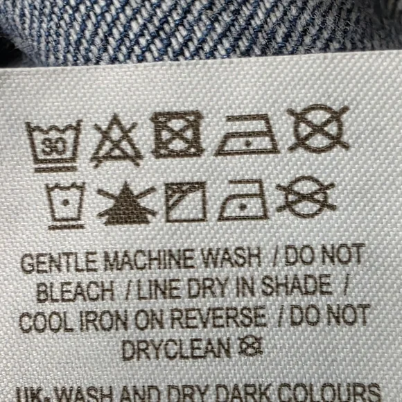 Boden Denim Tiered Midi Dress Ruffle Collar Blue US 12R - Picture 14 of 14